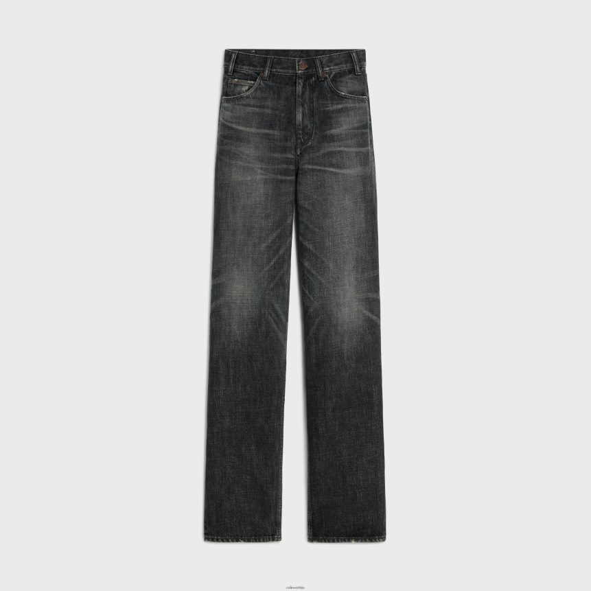 китти фармерке од деним испирање црног леда CELINE Z2BBHT646 Одећа Жене