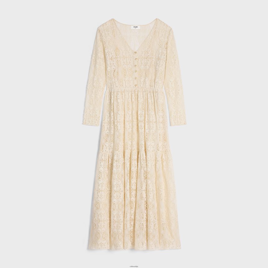 дуга хаљина од хекланог памука цраие CELINE Z2BBHT584 Одећа Жене