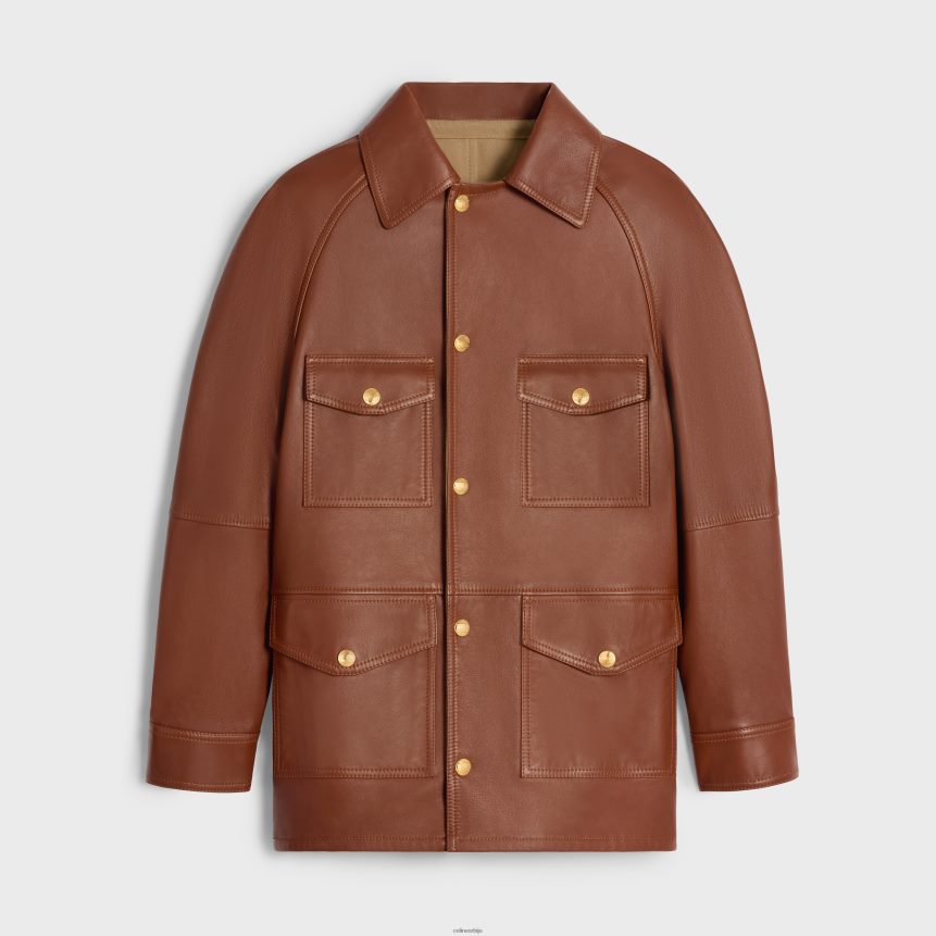 превелика парка од меке јагњеће коже коњак CELINE Z2BBHT622 Одећа Жене