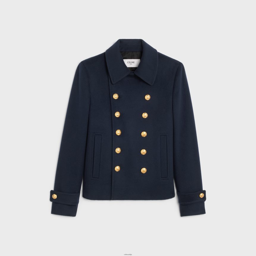 скраћени цхелсеа капут од вунене тканине морнарица CELINE Z2BBHT745 Одећа Жене