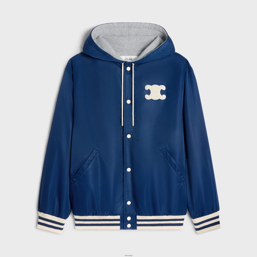 парис плишана јакна са капуљачом од најлона морнарица CELINE Z2BBHT667 Одећа Жене