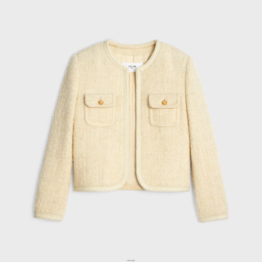 цхелсеа јакна од светлог твида ванила CELINE Z2BBHT691 Одећа Жене