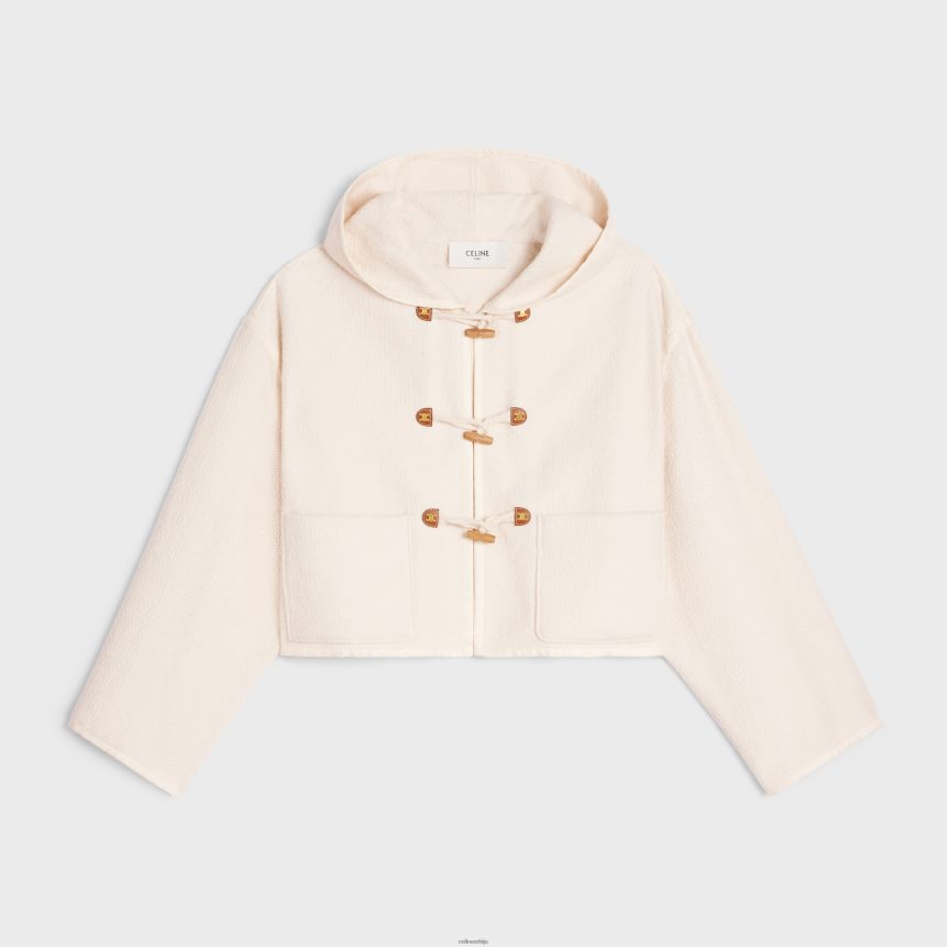 дуффле кардиган од памучног твида ецру CELINE Z2BBHT696 Одећа Жене