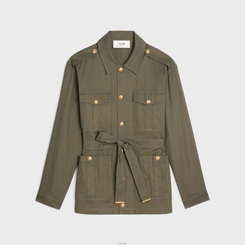 "сахариенне" јакна од лаганог кепера каки CELINE Z2BBHT700 Одећа Жене