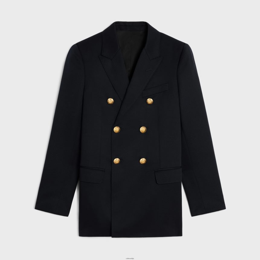 дугачак блејзер од дијагоналне вуне морнарица CELINE Z2BBHT707 Одећа Жене