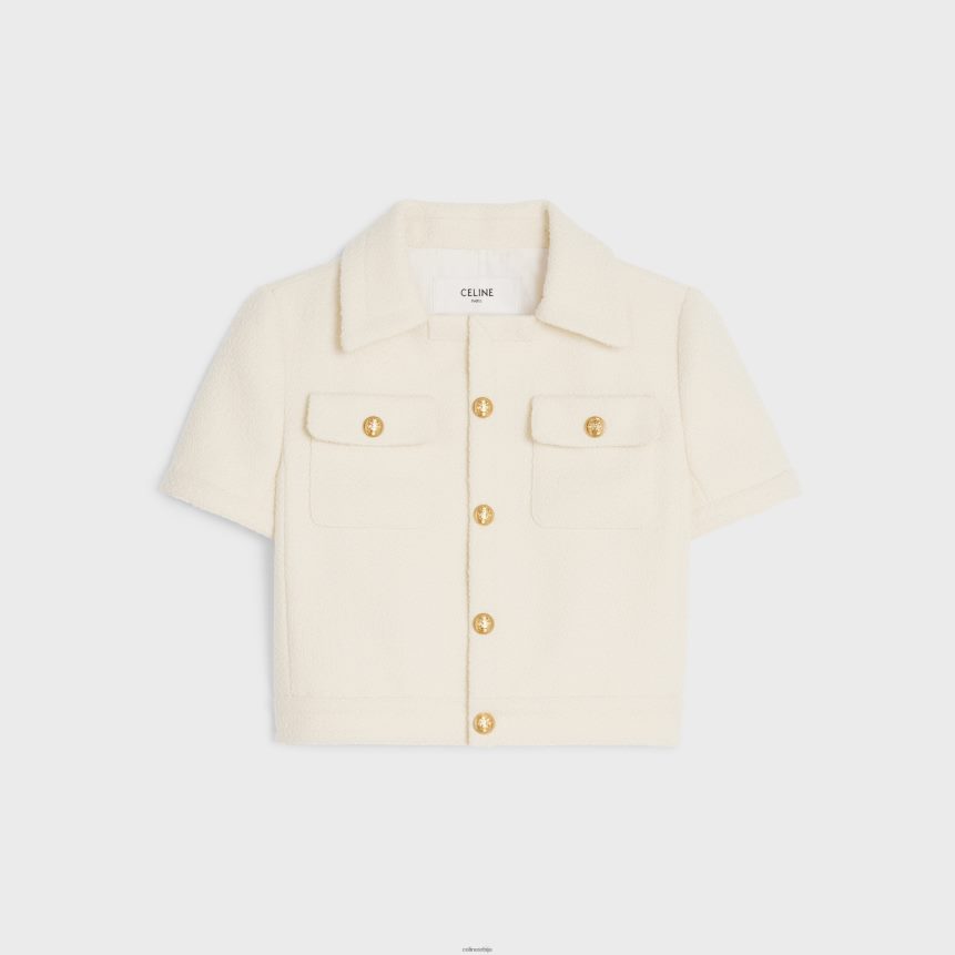 скраћена цхелсеа јакна од твида цраие CELINE Z2BBHT736 Одећа Жене