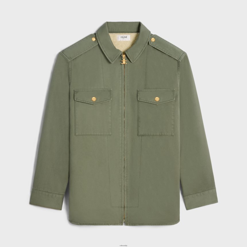 мајица од техничког памука каки CELINE Z2BBHT633 Одећа Жене