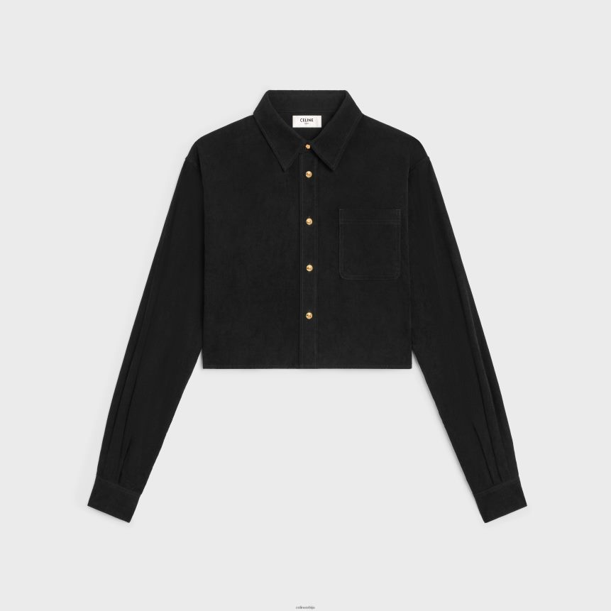 скраћена кошуља од сумота сирово прање CELINE Z2BBHT638 Одећа Жене