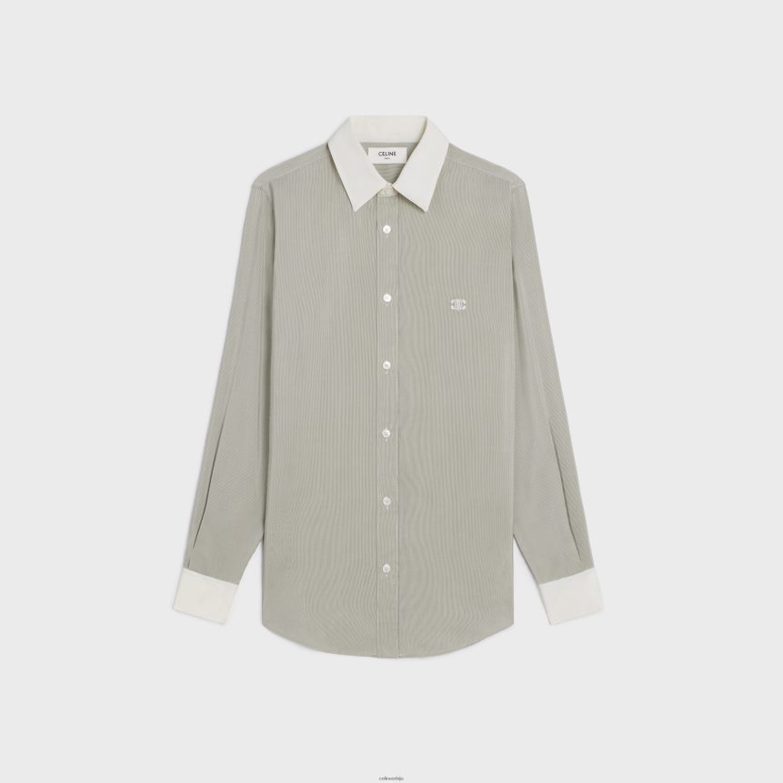 роми кошуља од пругасте свиле цраие/ноир CELINE Z2BBHT837 Одећа Жене