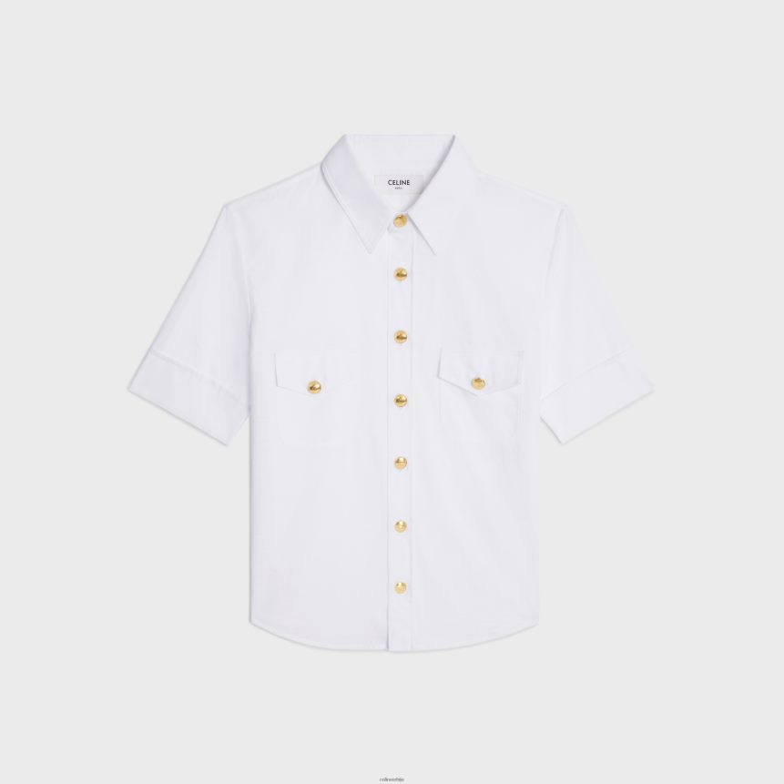 цхелсеа кошуља од памучног батиста бео CELINE Z2BBHT844 Одећа Жене