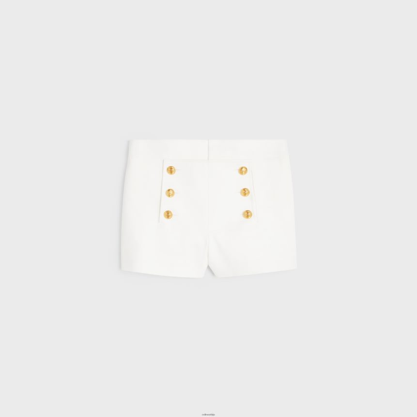 јахтинг мини шорц од памучног кепера бео CELINE Z2BBHT893 Одећа Жене