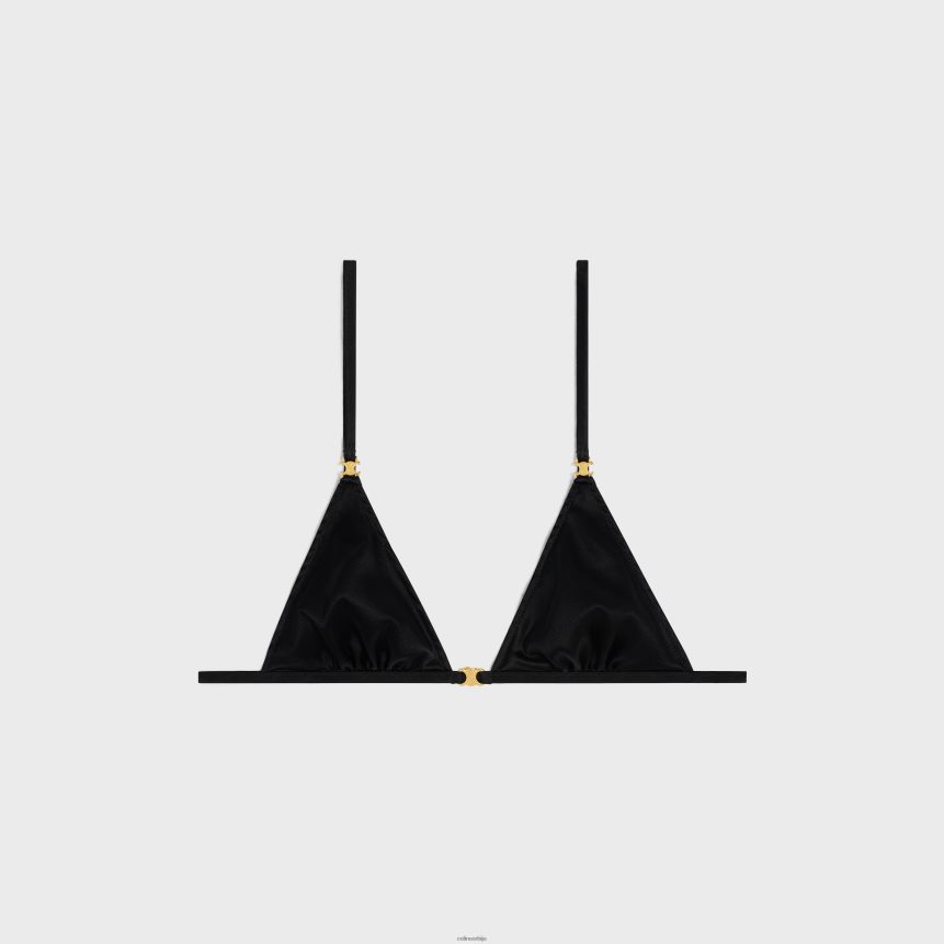 триомпхе троугао грудњак од свиле црн CELINE Z2BBHT582 Одећа Жене