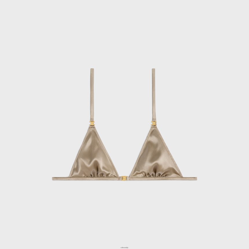 триомпхе троугао грудњак од свиле бело/румено дубок CELINE Z2BBHT583 Одећа Жене