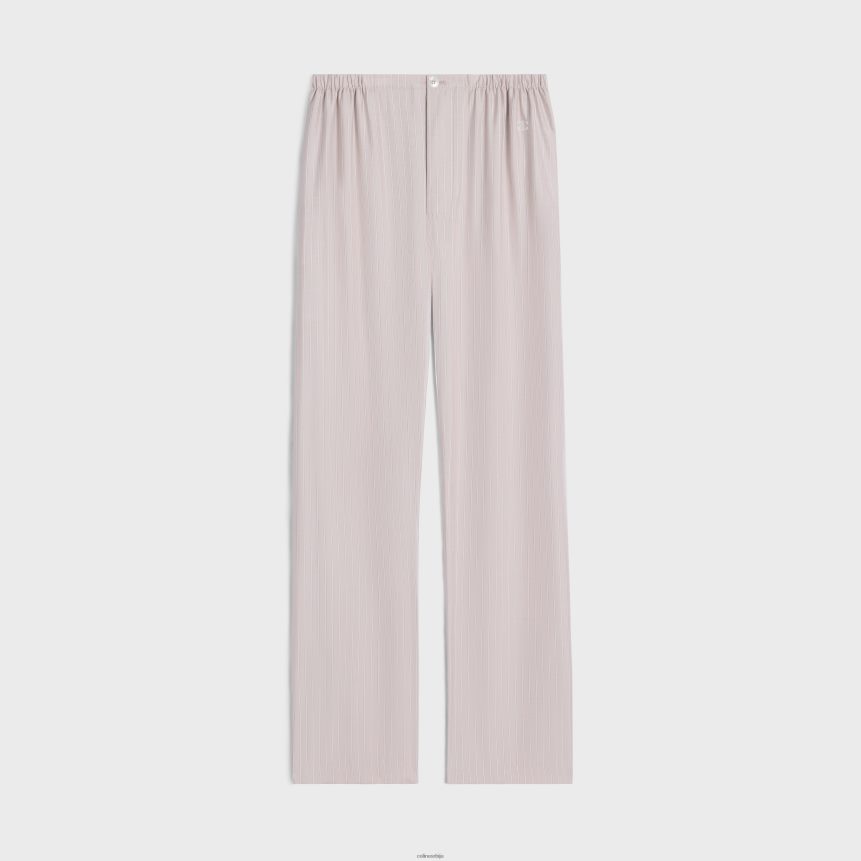 пиџама панталоне од пругасте свиле росе цлаир/цраие CELINE Z2BBHT682 Одећа Жене