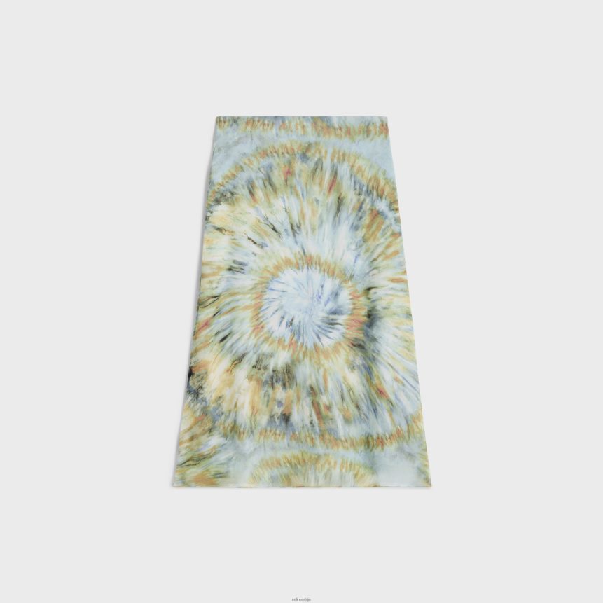 миди сукња од свиленог жоржета плави грунге / теракота / каки CELINE Z2BBHT586 Одећа Жене