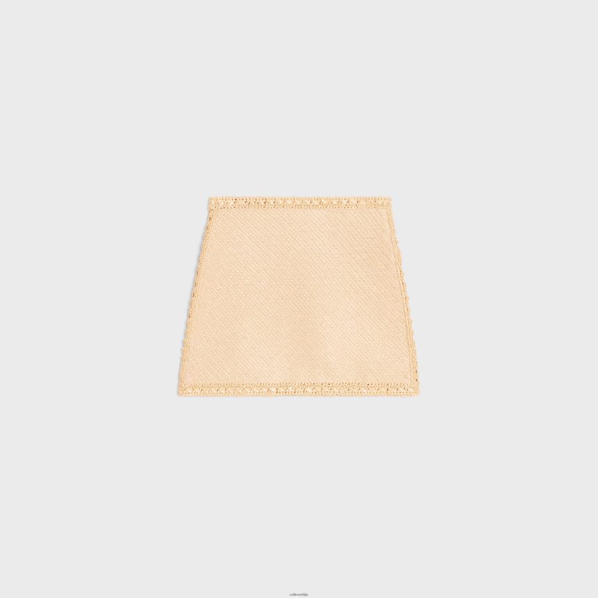 мини сукња од хеклане рафије природним CELINE Z2BBHT819 Одећа Жене