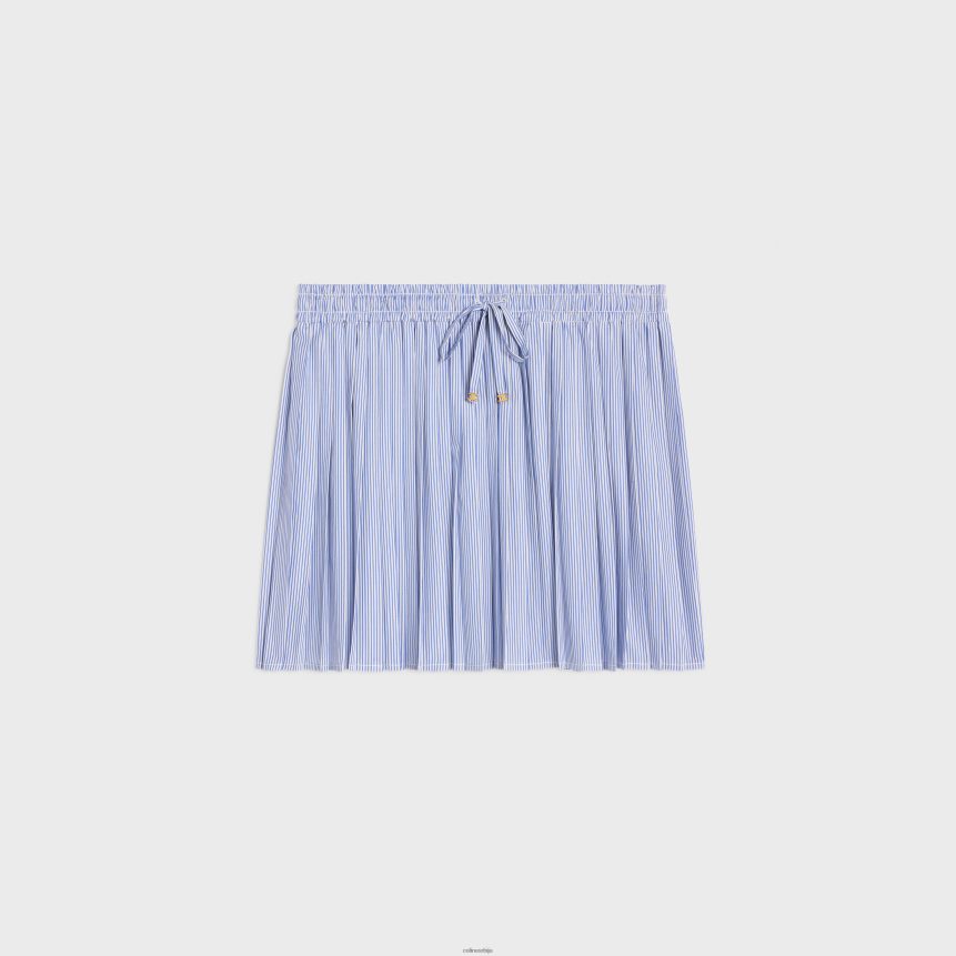 плисирана пиџама сукња од пругастог памука бланц/марине CELINE Z2BBHT826 Одећа Жене