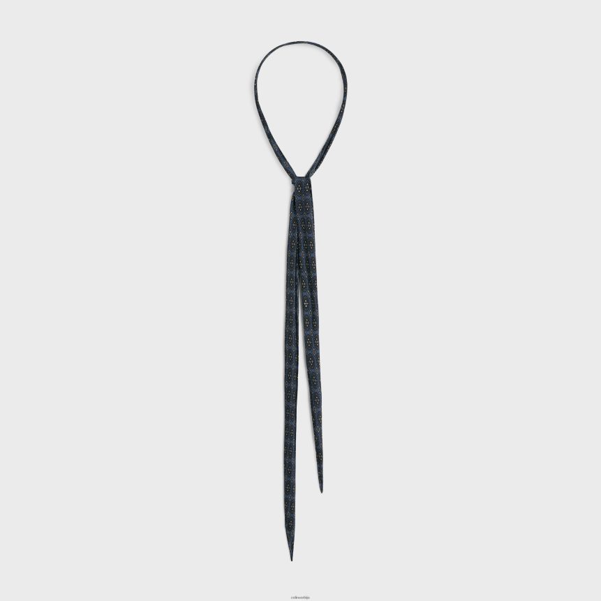 танка марама од барокне свилене шармезе плави тексас CELINE Z2BBHT1220 Прибор Жене