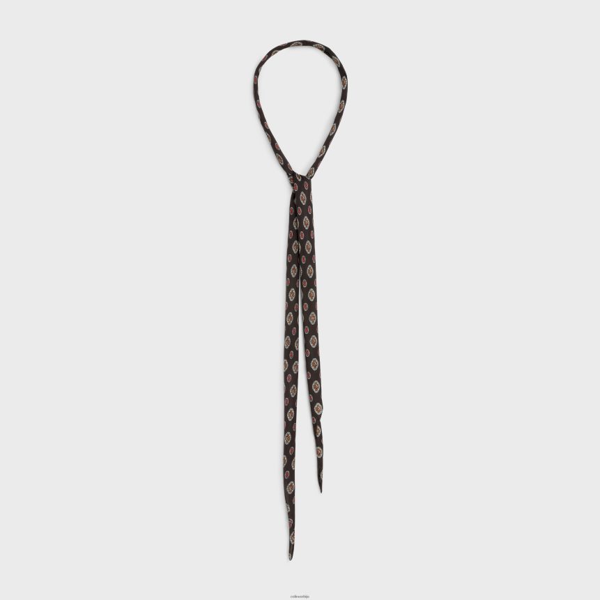 танак шал бисцотто силк цхармеусе браон CELINE Z2BBHT1221 Прибор Жене