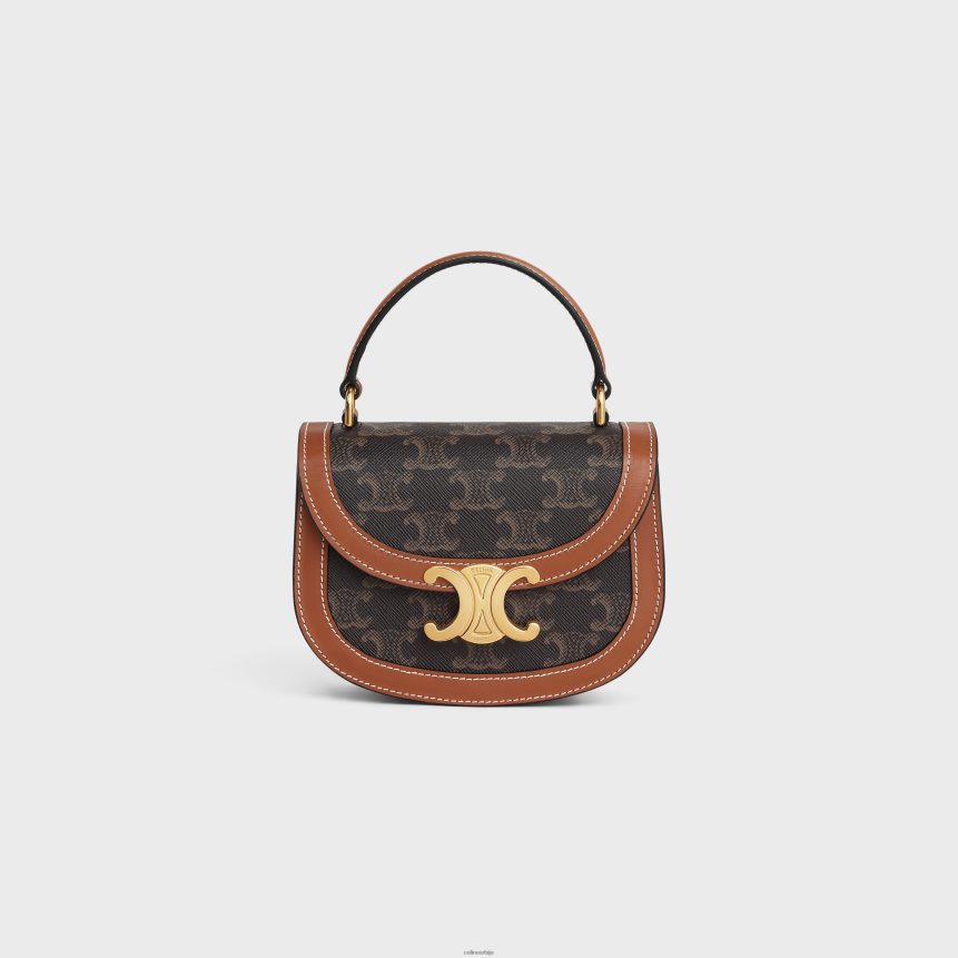 мини бесаце цлеа од триомпхе платна и телеће коже тан CELINE Z2BBHT324 Прибор Жене