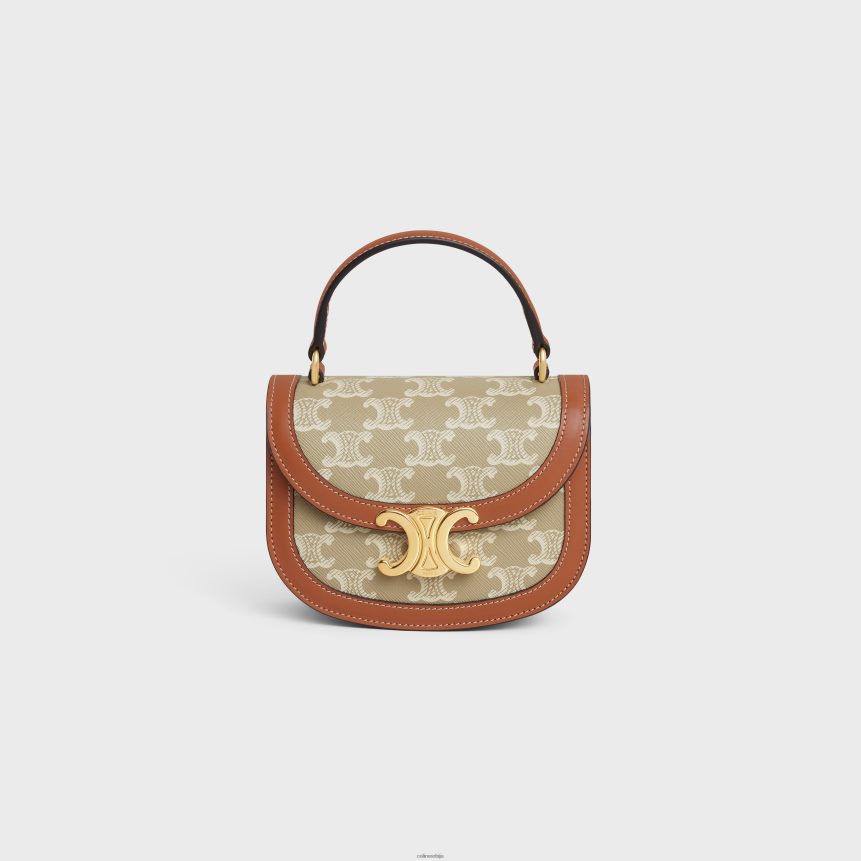 мини бесаце цлеа од триомпхе платна и телеће коже греге CELINE Z2BBHT325 Прибор Жене