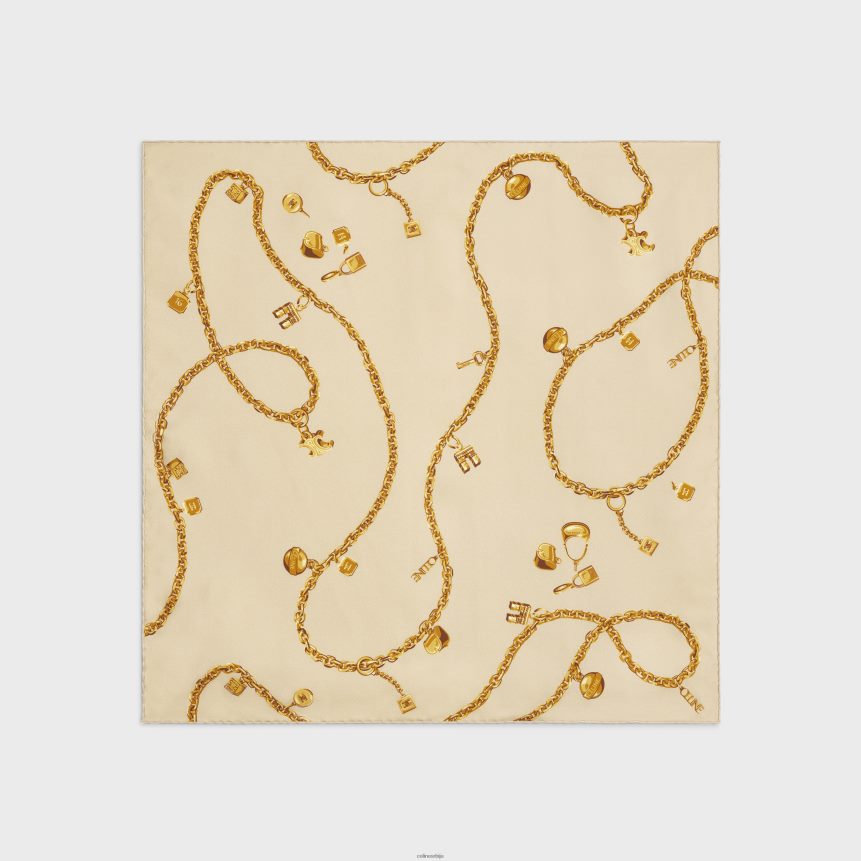 квадратне у ланцима ресе свилени кепер беж CELINE Z2BBHT1207 Прибор Жене