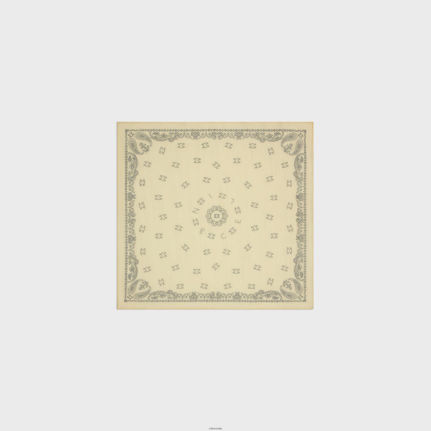 бандана од памука и свиле паилле/графит CELINE Z2BBHT1215 Прибор Жене