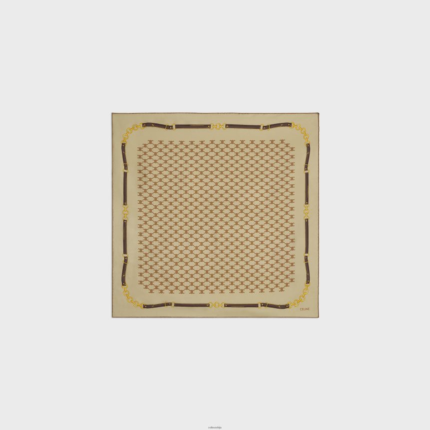 бандана од наслеђа свиленог кепера беж CELINE Z2BBHT1216 Прибор Жене