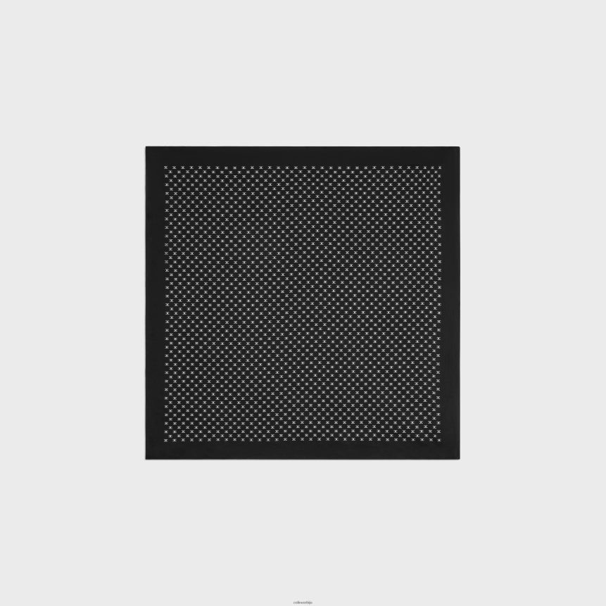 бандана од тријумфалног свиленог сатена црно/бели CELINE Z2BBHT2191 Прибор мушкарци