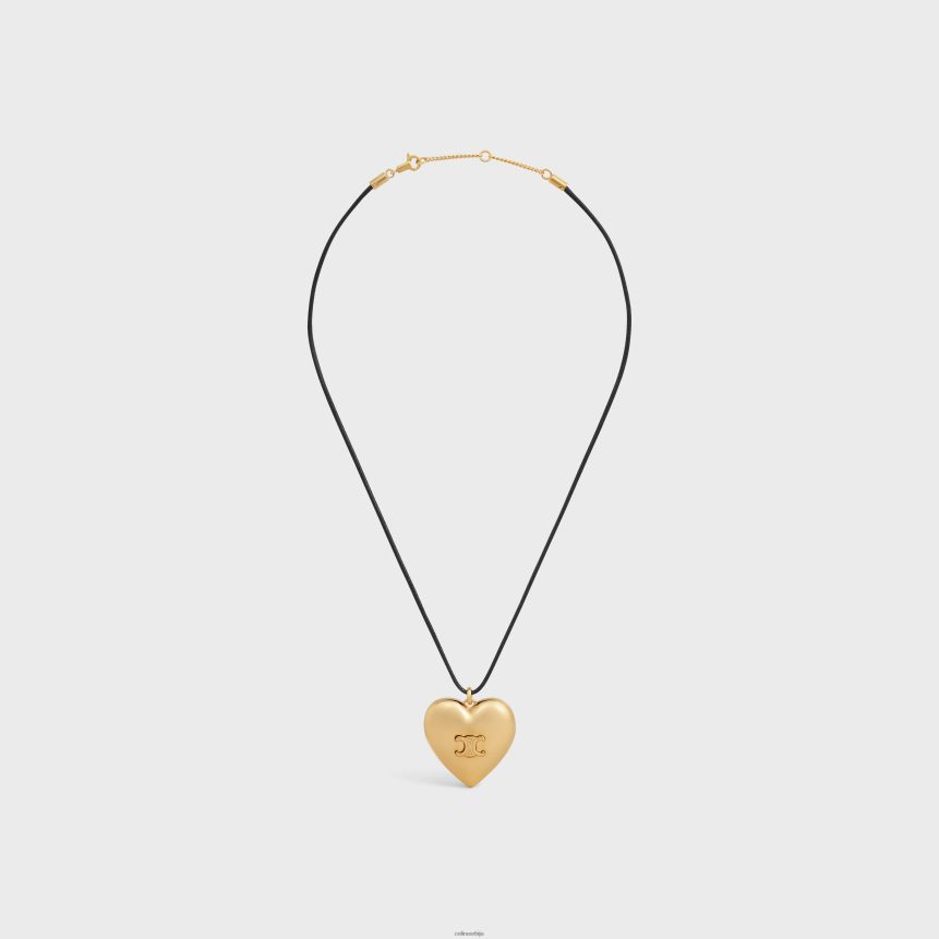 цоеур триомпхе огрлица од месинга са златном завршном обрадом и памуком златно/црно CELINE Z2BBHT1255 Прибор Жене