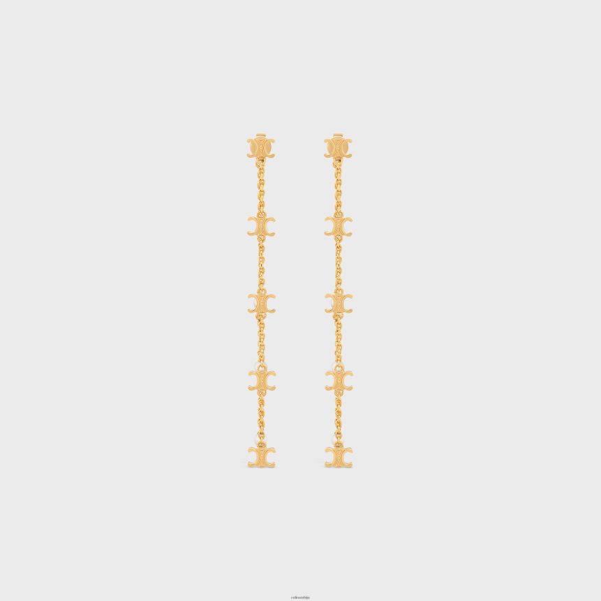 Триомпхе дуге бисерне минђуше од месинга са златним завршетком и бисерима од смоле злато/слонова кост CELINE Z2BBHT1283 Прибор Жене