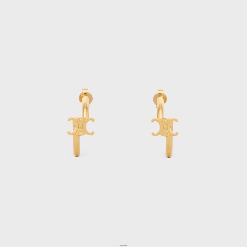 триомпхе асиметричне карике од месинга са завршном обрадом злато CELINE Z2BBHT1291 Прибор Жене