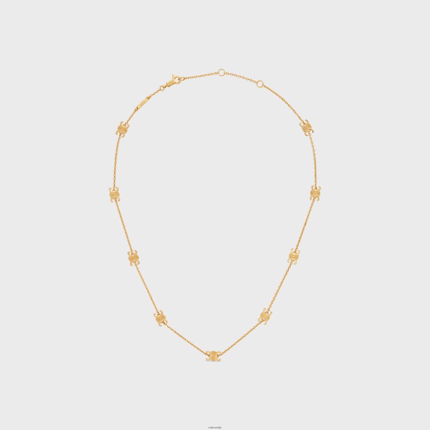 триомпхе мини триомпхе огрлица од месинга са завршном обрадом злато CELINE Z2BBHT1296 Прибор Жене