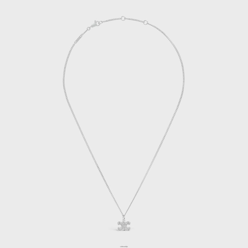 Триомпхе рхинестоне огрлица од месинга са завршетком од родијума и кристалима сребро CELINE Z2BBHT1300 Прибор Жене