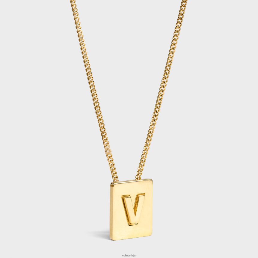 абецеда в огрлица од месинга са завршном обрадом злато CELINE Z2BBHT1345 Прибор Жене