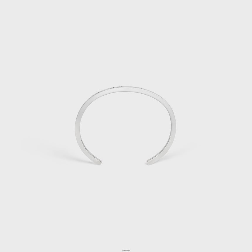 парис танка манжетна од месинга са завршном обрадом од родијума сребро CELINE Z2BBHT1366 Прибор Жене