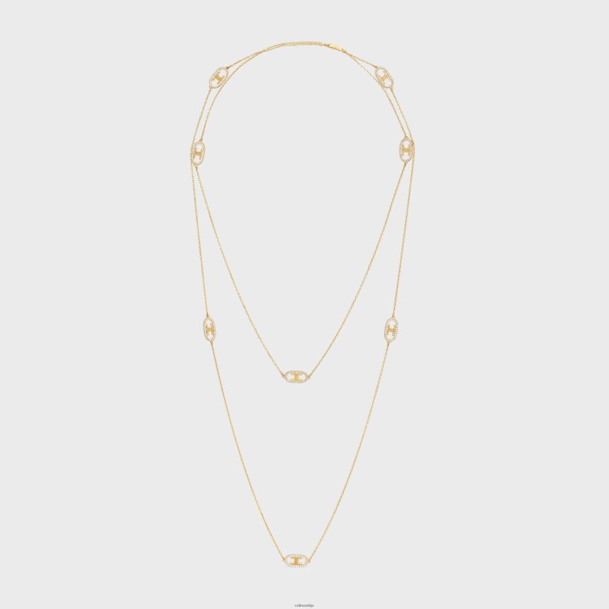 маиллон триомпхе саутоир у дијамантима жуто злато и бело CELINE Z2BBHT1389 Прибор Жене