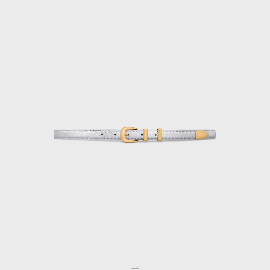 мали западни појас од телеће коже са рељефом питона сребро CELINE Z2BBHT1029 Прибор Жене