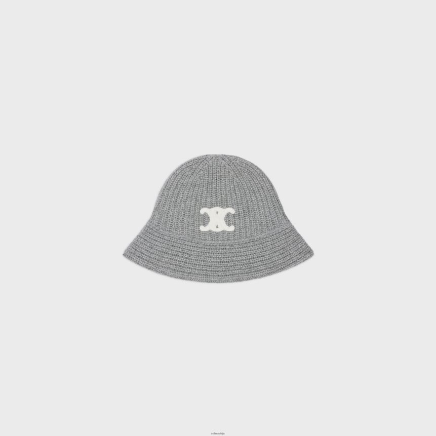 триомпхе цлоцхе капа од кашмира средње сива CELINE Z2BBHT1170 Прибор Жене