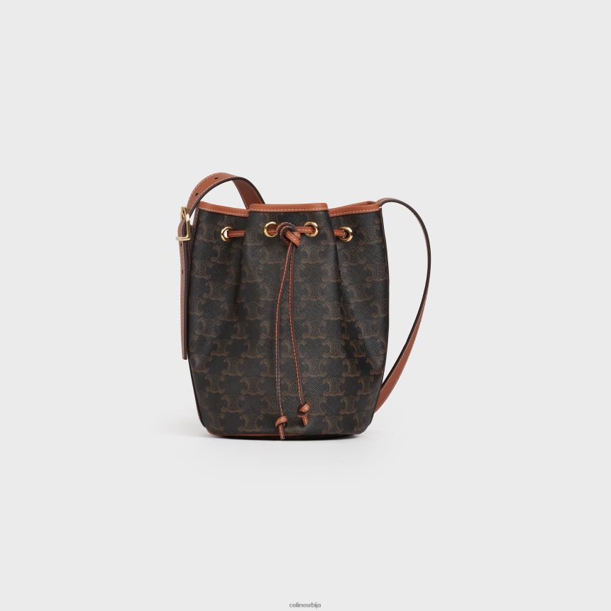 мала торба на везице од триомпхе платна и телеће коже тан CELINE Z2BBHT234 Прибор Жене