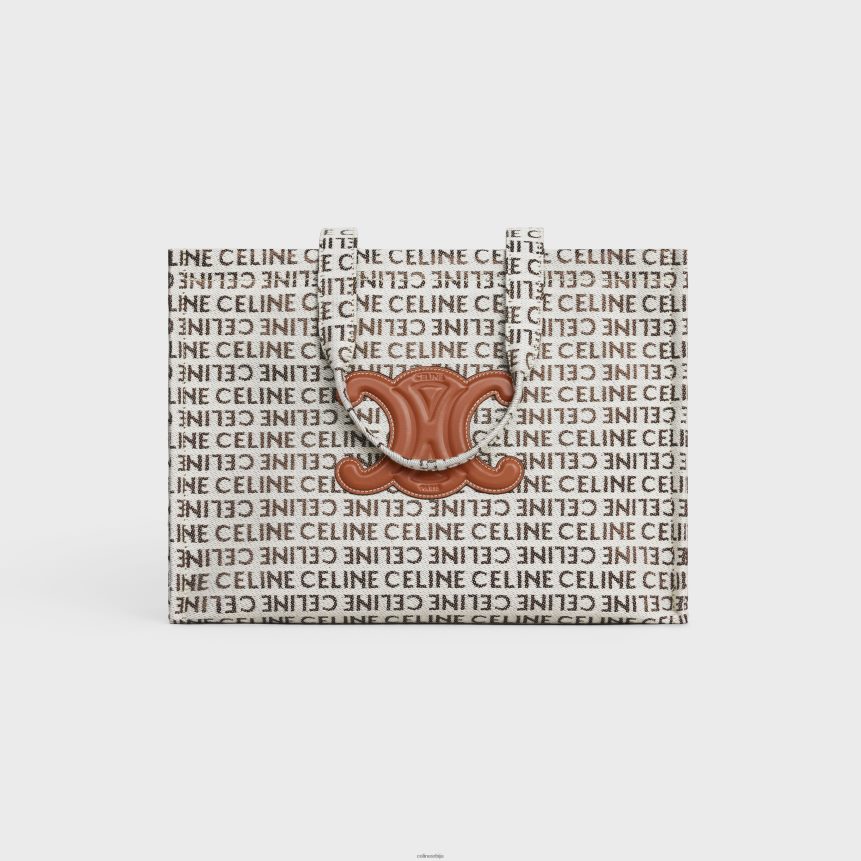 велики цабас тхаис у текстилу са целом површином природан/тан CELINE Z2BBHT244 Прибор Жене