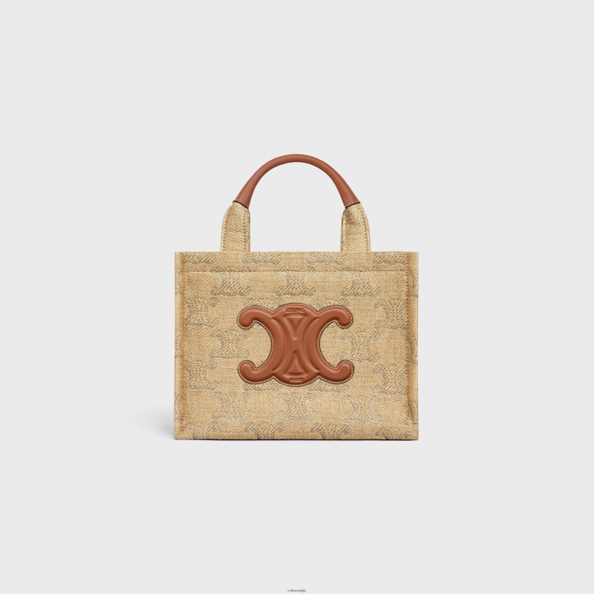 мали цабас тхаис од текстила са ефектом рафије са триомпхе жакардом природно/сребро CELINE Z2BBHT248 Прибор Жене