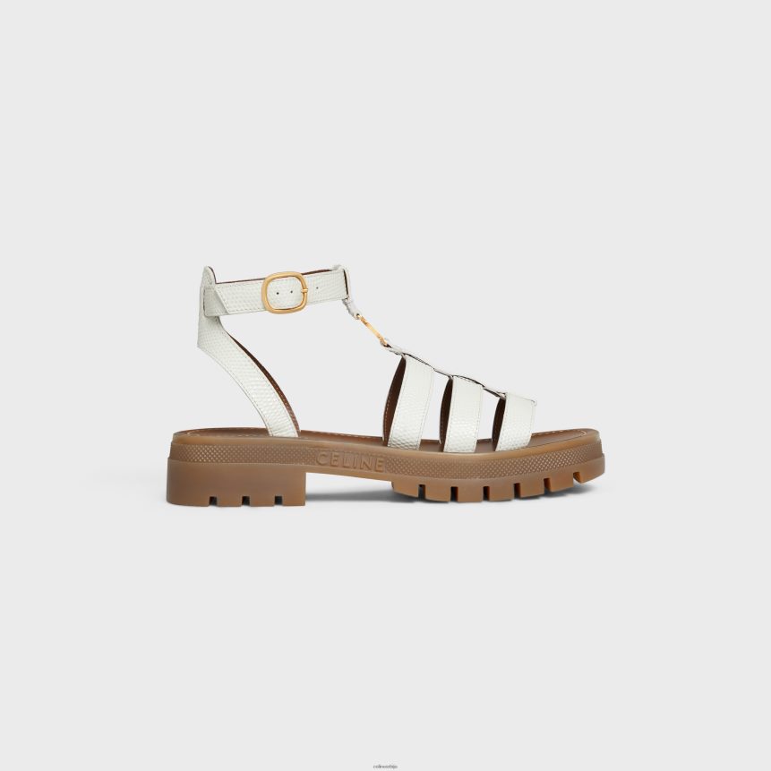 цлеа триомпхе гладијаторска сандала од телеће коже са штанцаном гуштером Светло жуто CELINE Z2BBHT938 обућа Жене