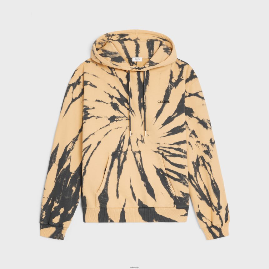 слободна дуксерица од памучног флиса сива/беж/црна CELINE Z2BBHT1947 Одећа мушкарци