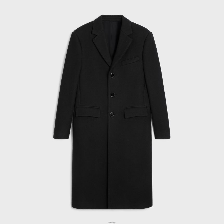 кутијасти капут од филца црн CELINE Z2BBHT1862 Одећа мушкарци