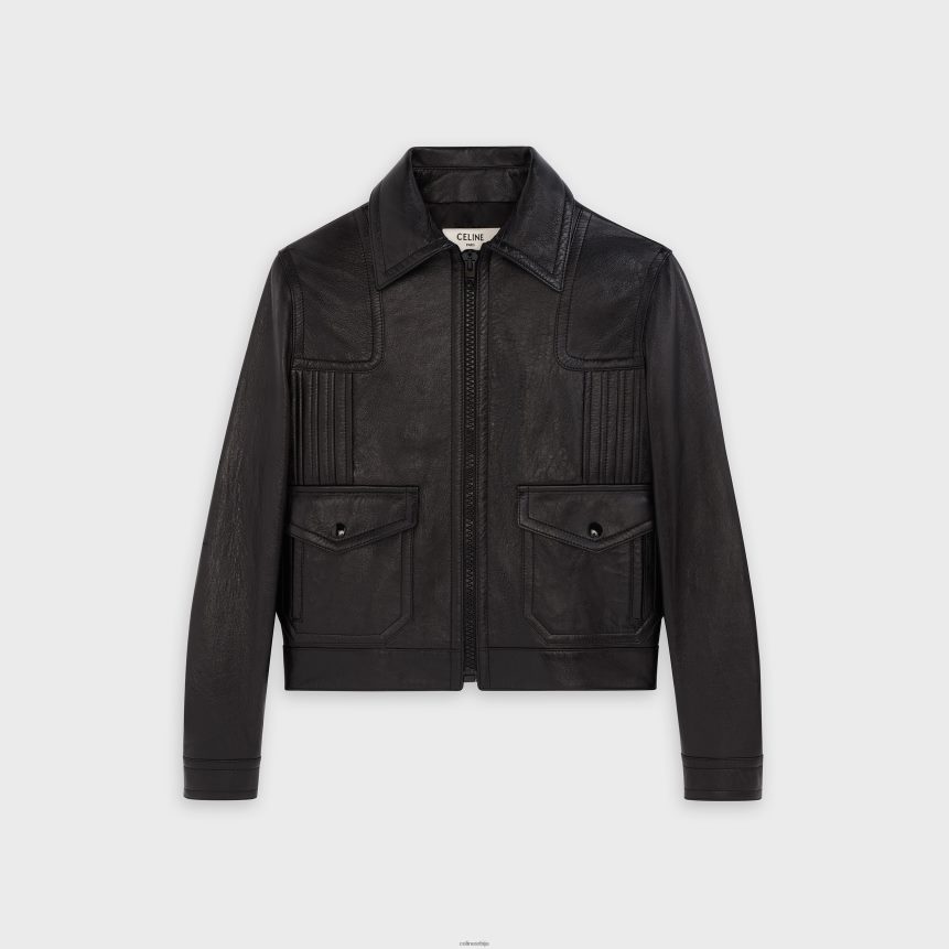 паул блусон од јагњеће коже црн CELINE Z2BBHT1831 Одећа мушкарци