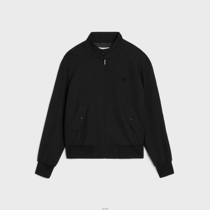 триомпхе блусон јакна од вуненог габардина црн CELINE Z2BBHT1841 Одећа мушкарци