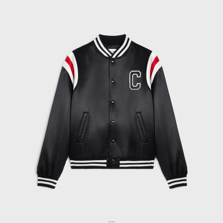 бомбер јакна од дебелог сатена црн CELINE Z2BBHT1843 Одећа мушкарци