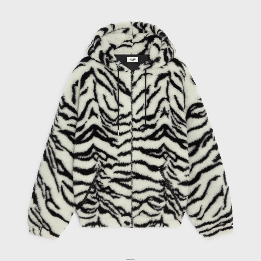 јакна од флиса са тиграстим принтом бело/црно CELINE Z2BBHT1846 Одећа мушкарци
