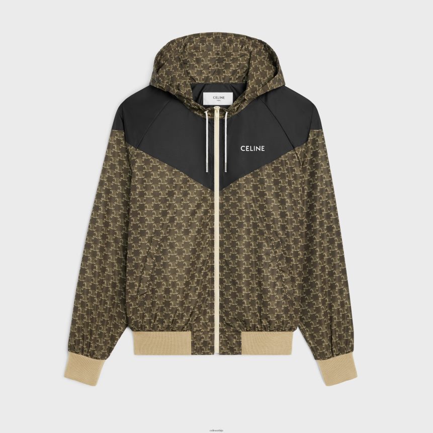 блузон јакна од најлона са монограмом беж/црна CELINE Z2BBHT1855 Одећа мушкарци